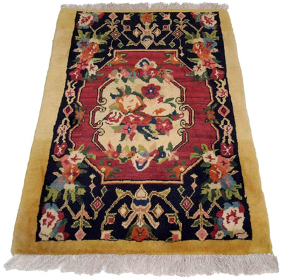 Canvello Hand Made Transitional Medallion Silkroad Bakhtiary Rug - 2'1'' X 2'11'' - Canvello