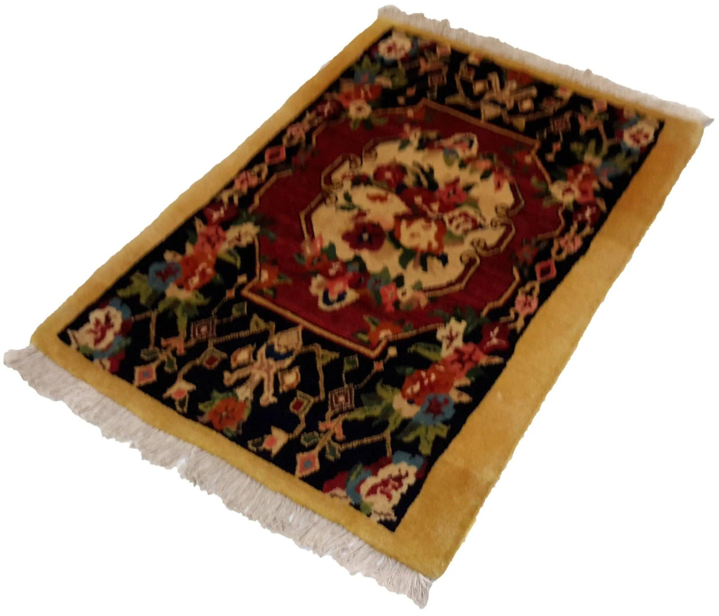 Canvello Hand Made Transitional Medallion Silkroad Bakhtiary Rug - 2'1'' X 2'11'' - Canvello