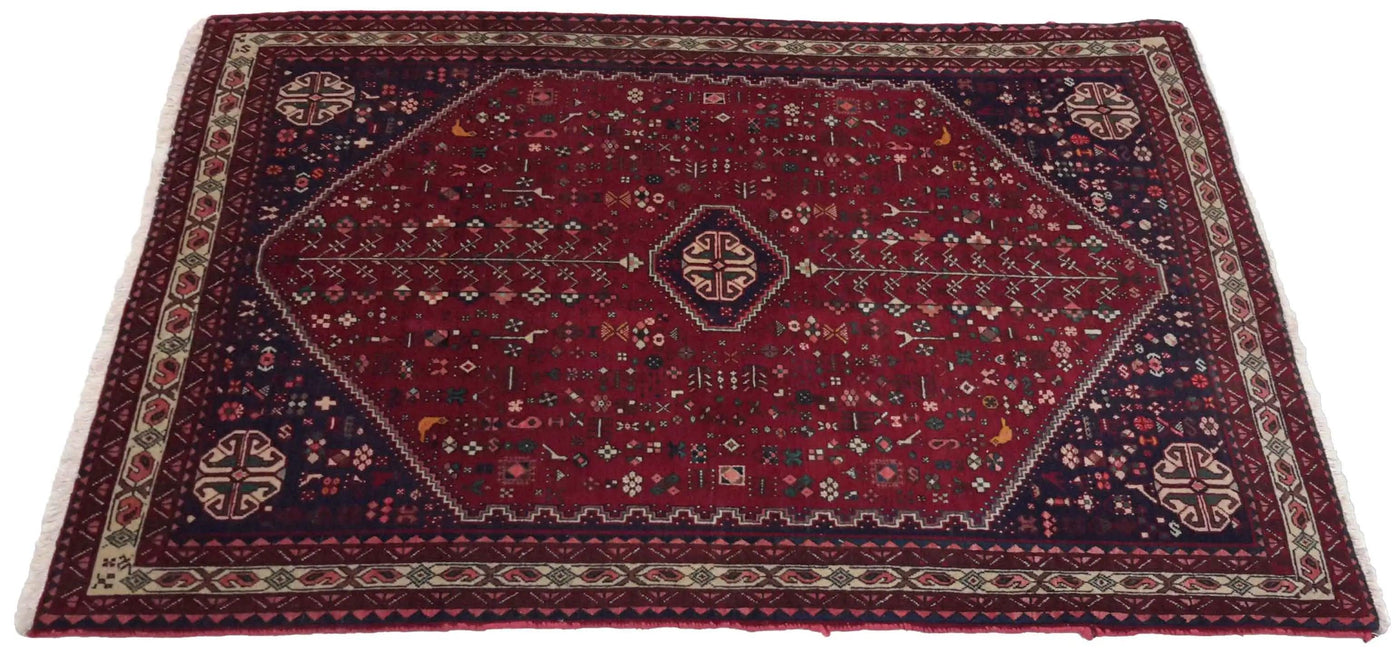 Canvello Hand Made Transitional Medallion Persian Bakhtiary Rug - 3'7'' X 5'1''