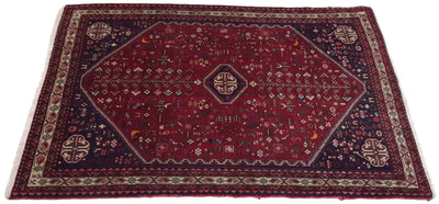 Canvello Hand Made Transitional Medallion Silkroad Bakhtiary Rug - 3'7'' X 5'1'' - Canvello