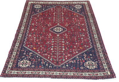 Canvello Hand Made Transitional Medallion Silkroad Bakhtiary Rug - 3'7'' X 5'1'' - Canvello