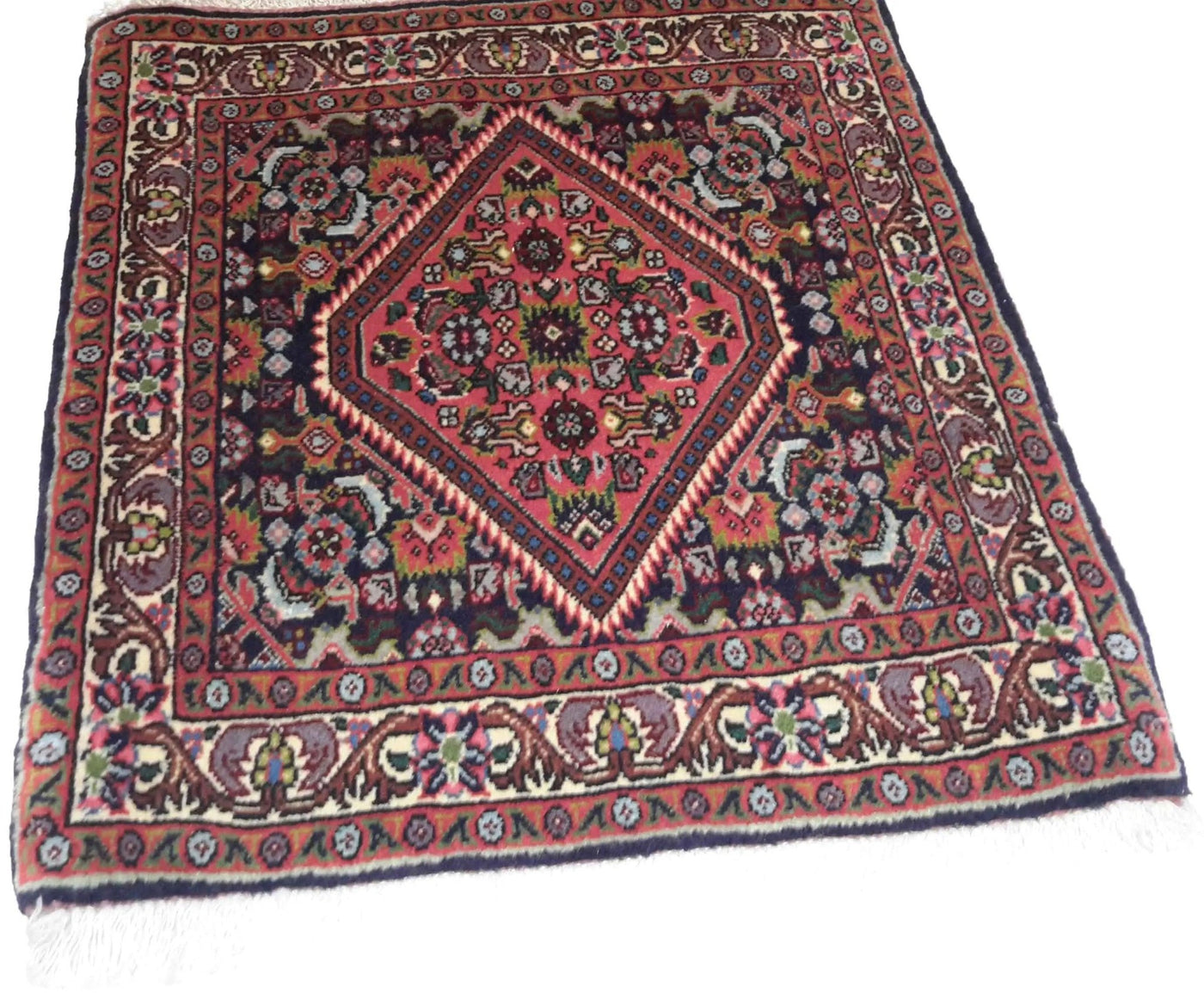 Canvello Hand Made Transitional Medallion Silkroad Bidjar Rug - 1'8'' X 1'9'' - Canvello