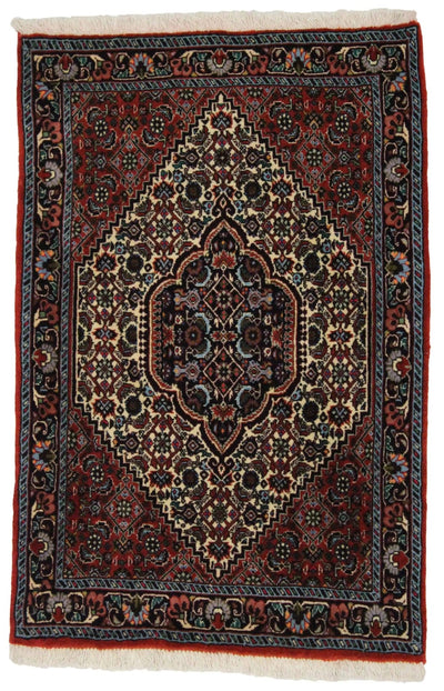 Canvello Hand Made Transitional Medallion Silkroad Bidjar Rug - 2'2'' X 3'5'' - Canvello