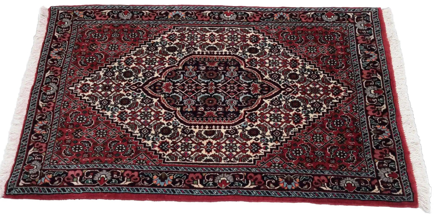 Canvello Hand Made Transitional Medallion Silkroad Bidjar Rug - 2'2'' X 3'5'' - Canvello