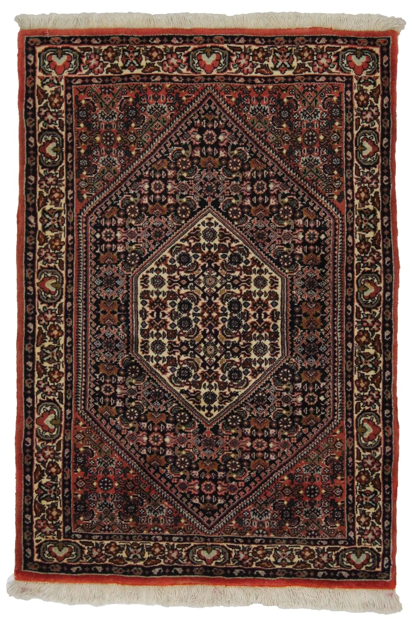 Canvello Hand Made Transitional Medallion Silkroad Bidjar Rug - 2'4'' X 3'4'' - Canvello