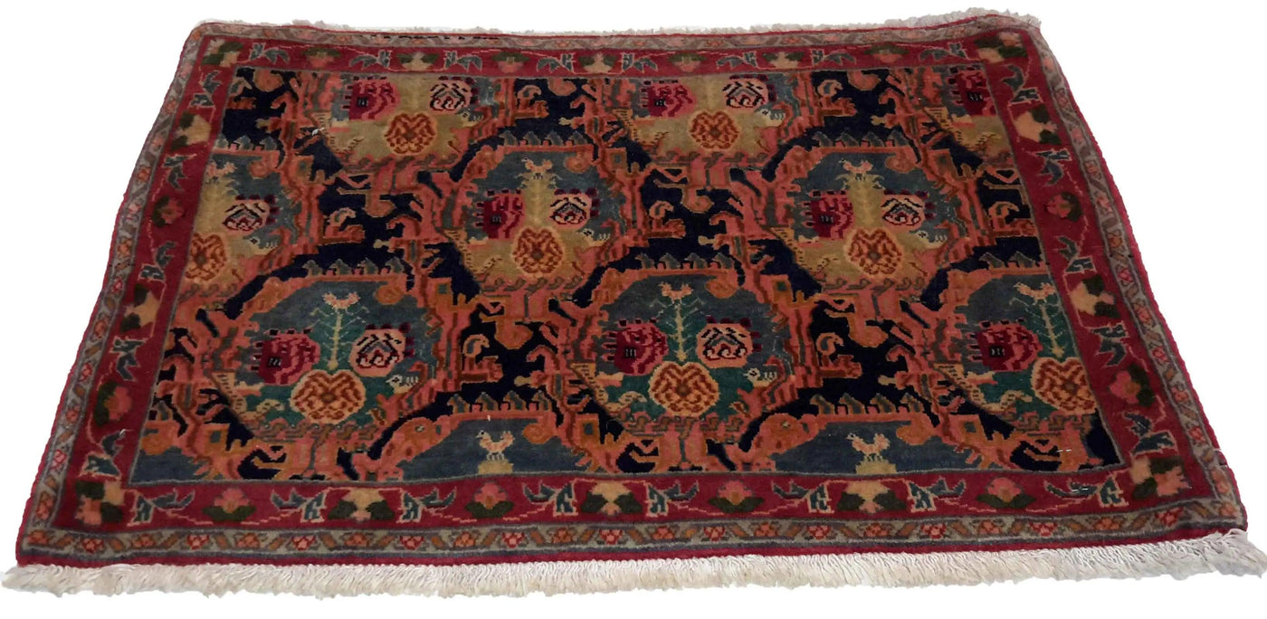 Canvello Hand Made Transitional Panel Persian Saurogh Rug - 1'7'' X 2'5''