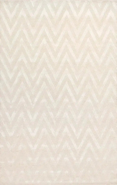 Canvello Hand-Tufted Silk & Wool Modern Ivory Rug - 9'9" X 13'9"