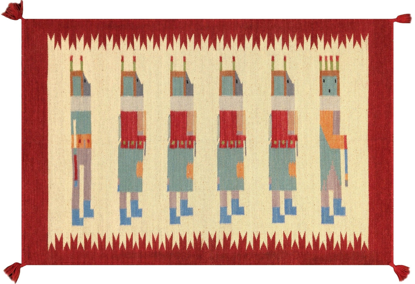 Canvello Hand - Woven Wool Navajo Style Rugs - 2'7" X 3'11" - Canvello