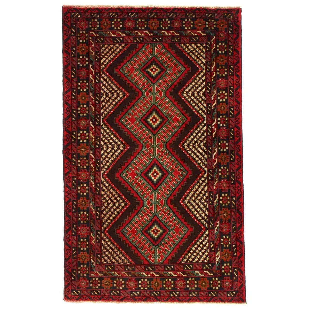 Canvello Handmade Afghan Baluch Rug - 3' X 4'11"