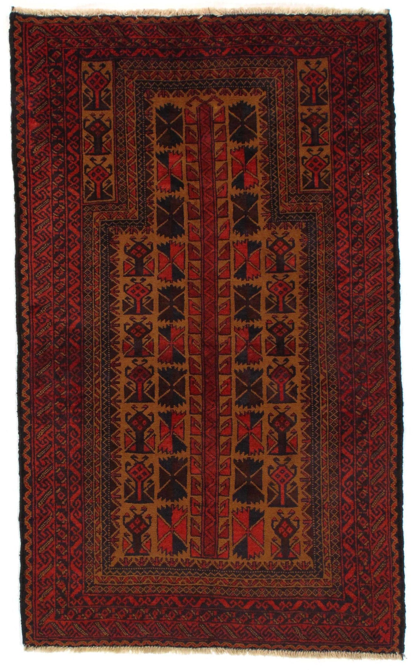 Canvello Handmade Afghan Baluch Wool Rug - 3'1"X5'1"