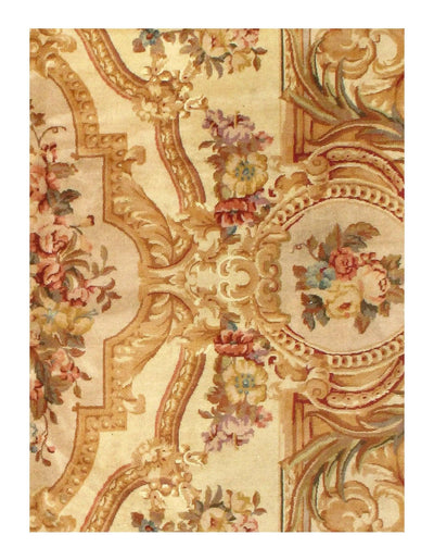 Canvello Handmade aIvory Chines Savonnerie Rug - 7'8 '' X 9'9'' - Canvello