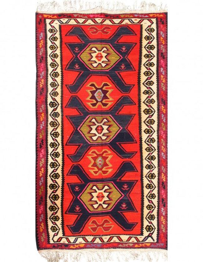 Canvello Handmade Antique Silkroad Shiraz Kilim Rug - 5'1" x 9'9" - Canvello