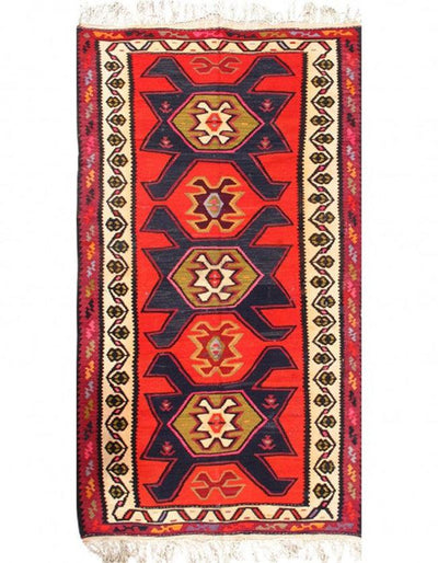 Canvello Handmade Antique Silkroad Shiraz Kilim Rug - 5'1" x 9'9" - Canvello