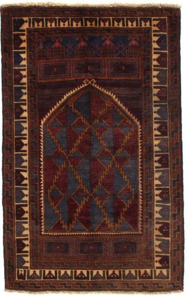 Canvello Handmade Balouchi Prayer Rug 3' x 5' - Canvello