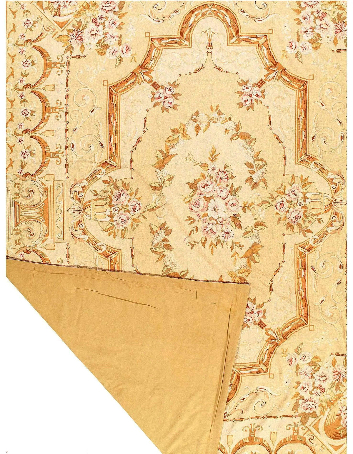 Canvello Handmade Beige Classic Aubusson Rug - 8'4" X 11'4" - Canvello