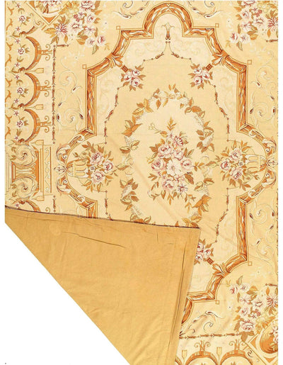 Canvello Handmade Beige Classic Aubusson Rug - 8'4" X 11'4" - Canvello