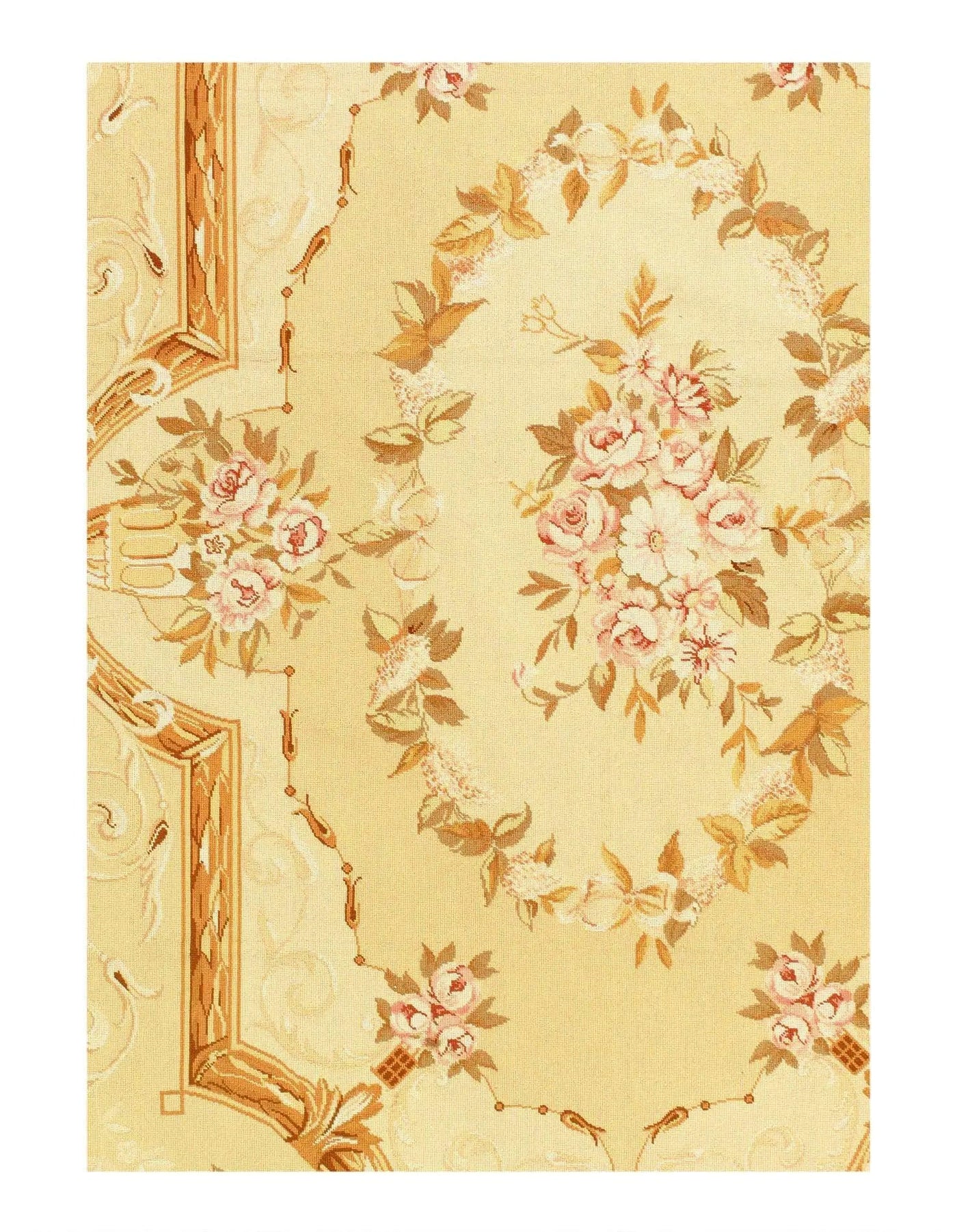 Canvello Handmade Beige Classic Aubusson Rug - 8'4" X 11'4" - Canvello