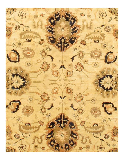 Canvello Handmade Beige Fine Agra Rug - 9' X 12' - Canvello