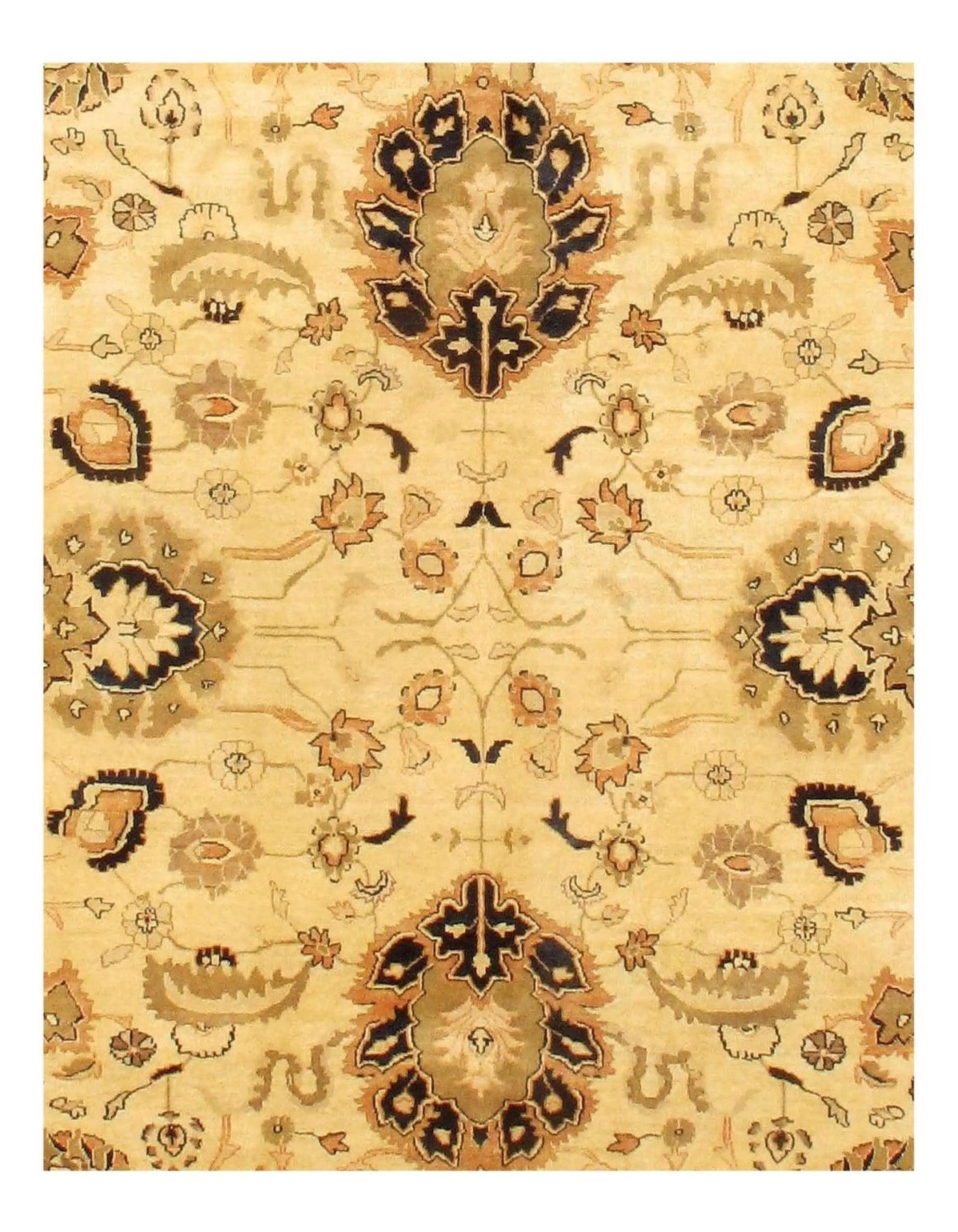 Canvello Handmade Beige Fine Agra Rug - 9' X 12' - Canvello