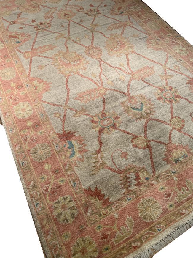 Canvello Handmade Beige Fine Turkish Oushak - 6' X 9' - Canvello