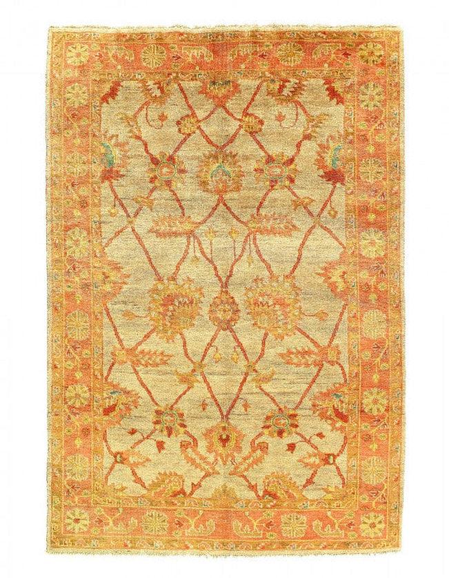 Canvello Handmade Beige Fine Turkish Oushak - 6' X 9' - Canvello