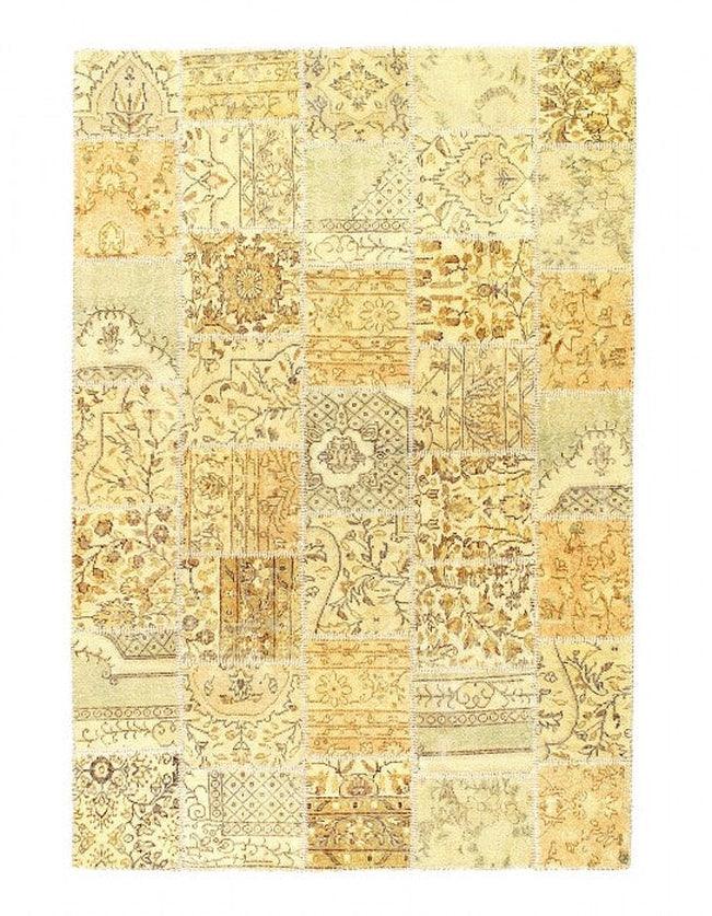 Canvello Handmade Beige Turkish Patch work - 5'11'' X 8'11'' - Canvello