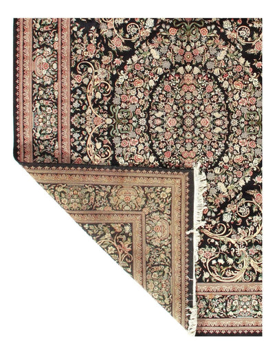 Canvello Handmade Black Savonnerie French Design Rug - 9' X 12' - Canvello