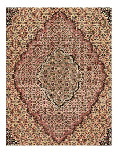 Canvello Handmade Black Silkroad Tabriz Design Rug - 9' X 12' - Canvello