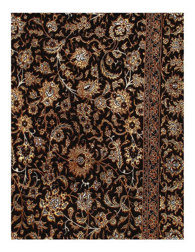 Canvello Handmade Black Silkroad Tabriz silk & wool Rug - 4'11'' X 6'6'' - Canvello