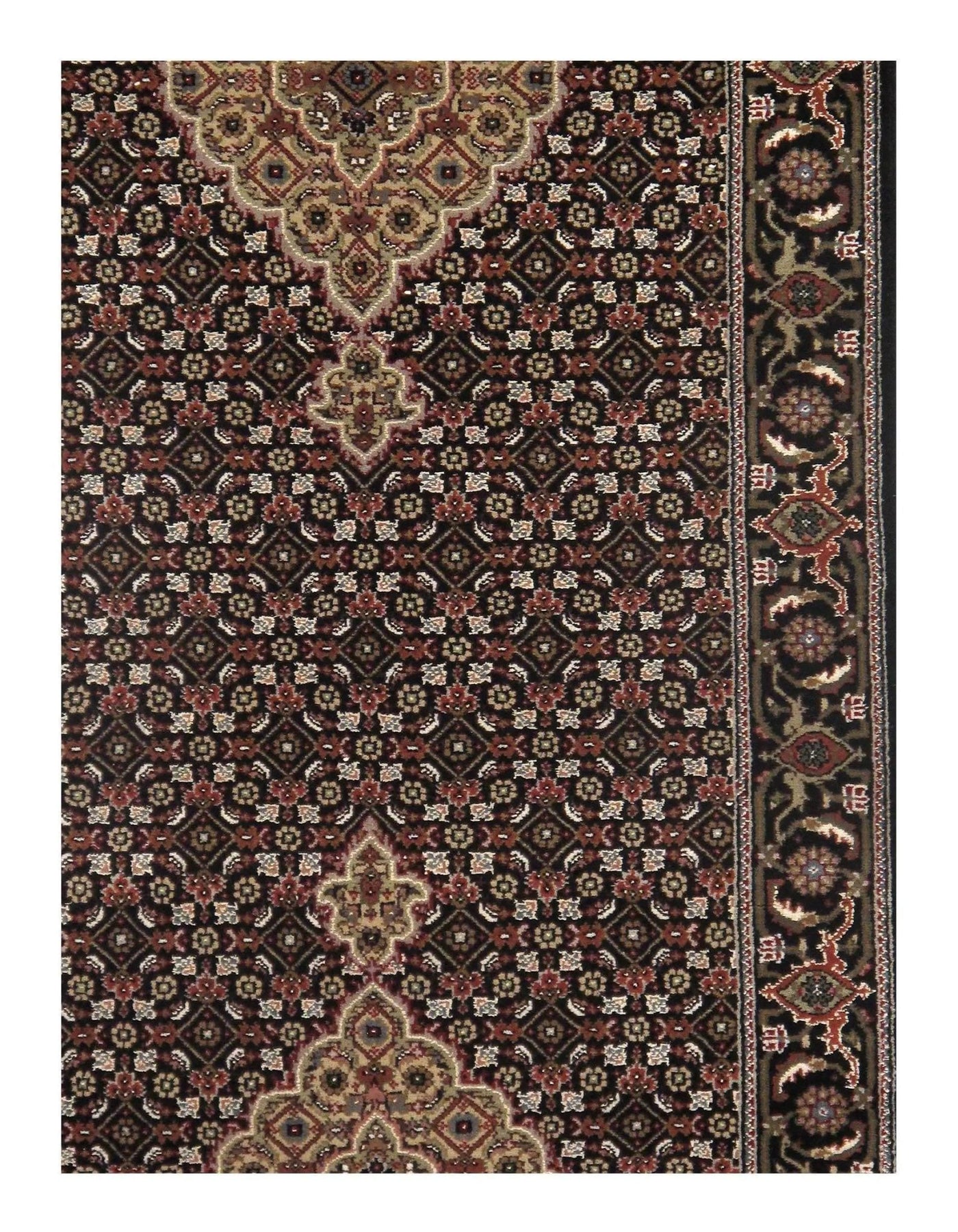 Canvello Handmade Black Tabriz Runner - 2'5" X 10' - Canvello