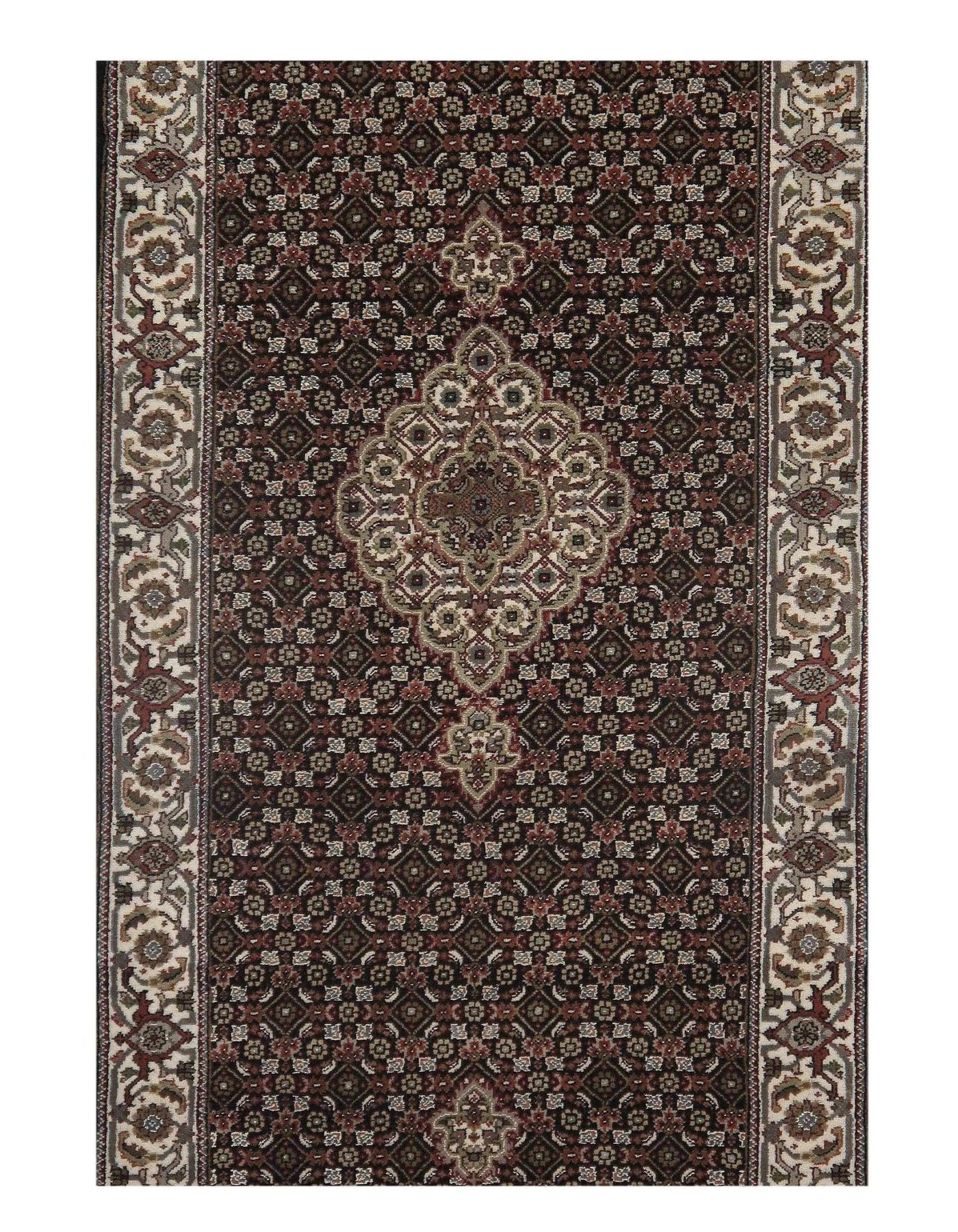 Canvello Handmade Black Tabriz Runner - 2'5" X 10'3" - Canvello