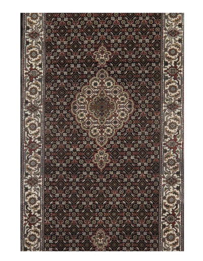 Canvello Handmade Black Tabriz Runner - 2'5" X 10'3" - Canvello