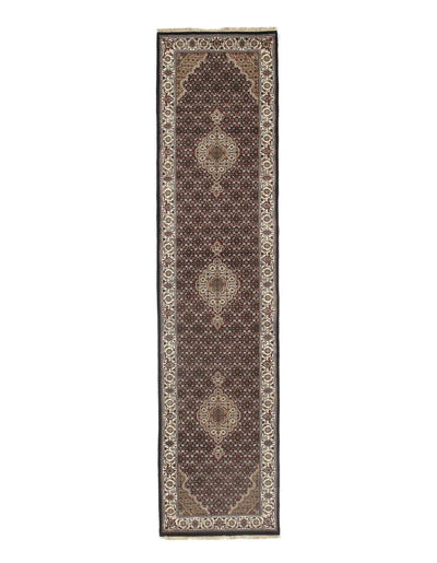 Canvello Handmade Black Tabriz Runner - 2'5" X 10'3" - Canvello