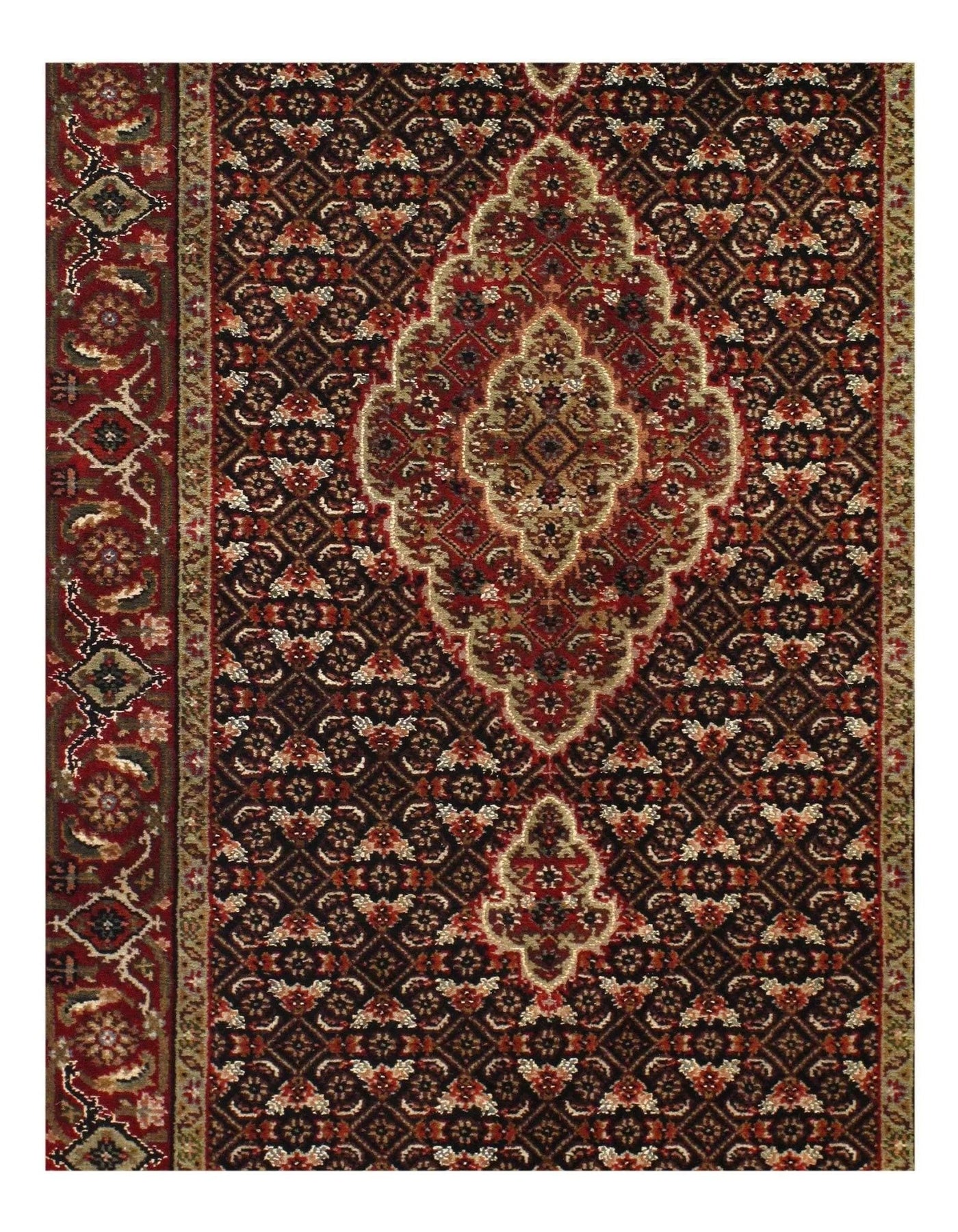 Canvello Handmade Black Tabriz Runner - 2'6" X 12' - Canvello