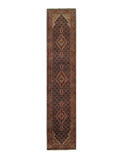 Canvello Handmade Black Tabriz Runner - 2'6" X 12' - Canvello