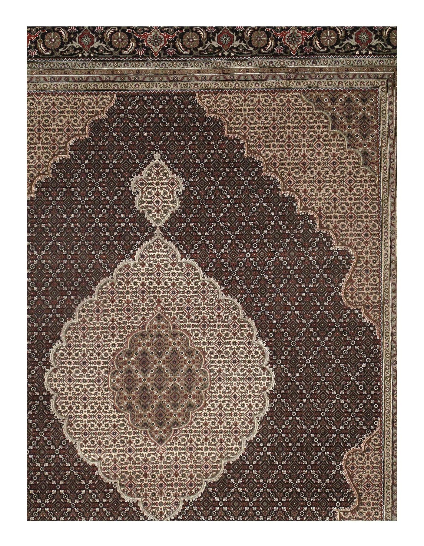 Canvello Handmade Black Tabriz silk & wool Rug - 8' X 10'
