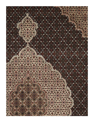 Canvello Handmade Black Tabriz silk & wool Rug - 8' X 10'