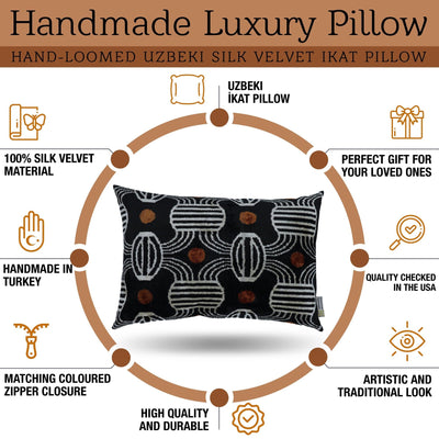 Canvello Handmade Black Throw Pillows - 16x24