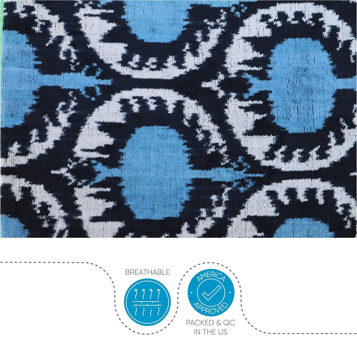 Canvello Handmade Blue Black Velvet Throw Pillows - 18x18 - Canvello