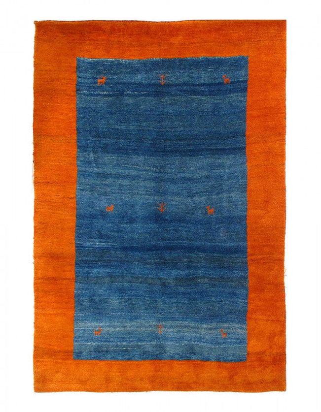 Canvello Handmade Blue Genuine Gabbeh Rug - 6'4" X 9'6" - Canvello