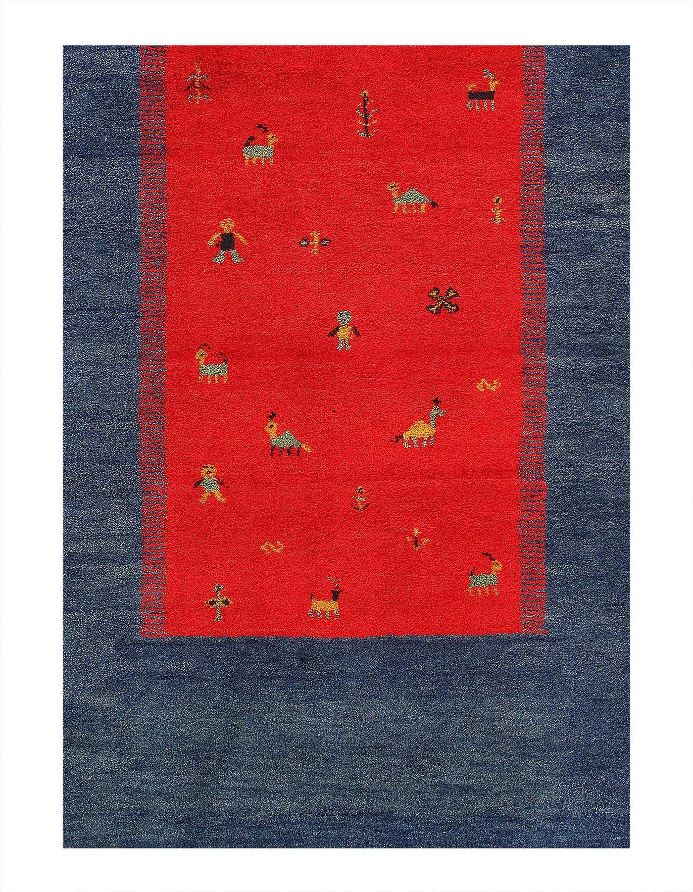 Canvello Handmade Blue Hand Knotted Gabbeh Rug - 8' X 10' - Canvello