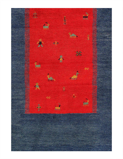 Canvello Handmade Blue Hand Knotted Gabbeh Rug - 8' X 10' - Canvello