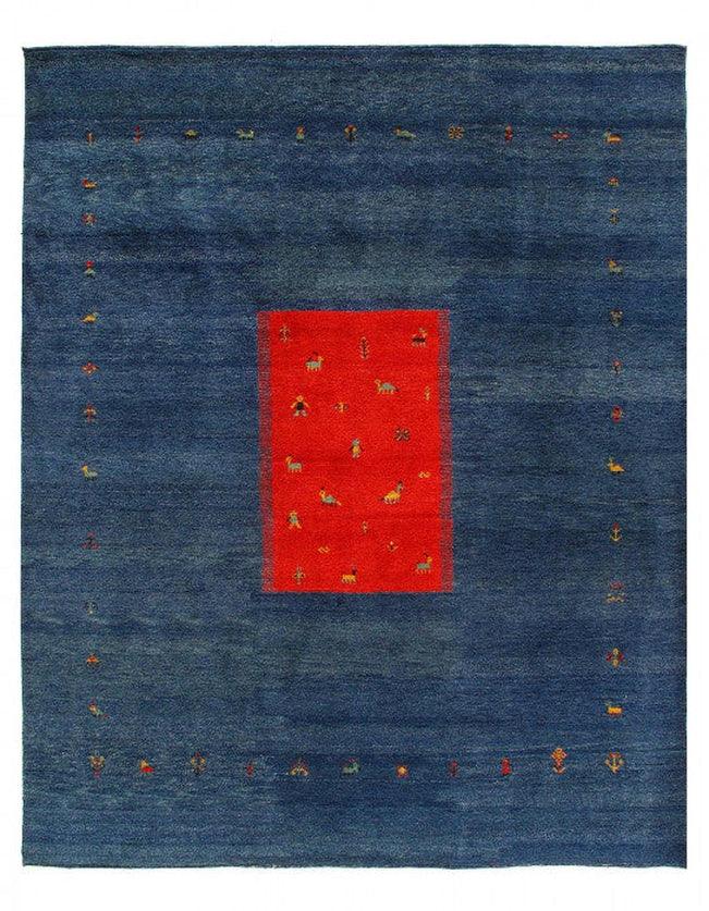 Canvello Handmade Blue Hand Knotted Gabbeh Rug - 8' X 10' - Canvello