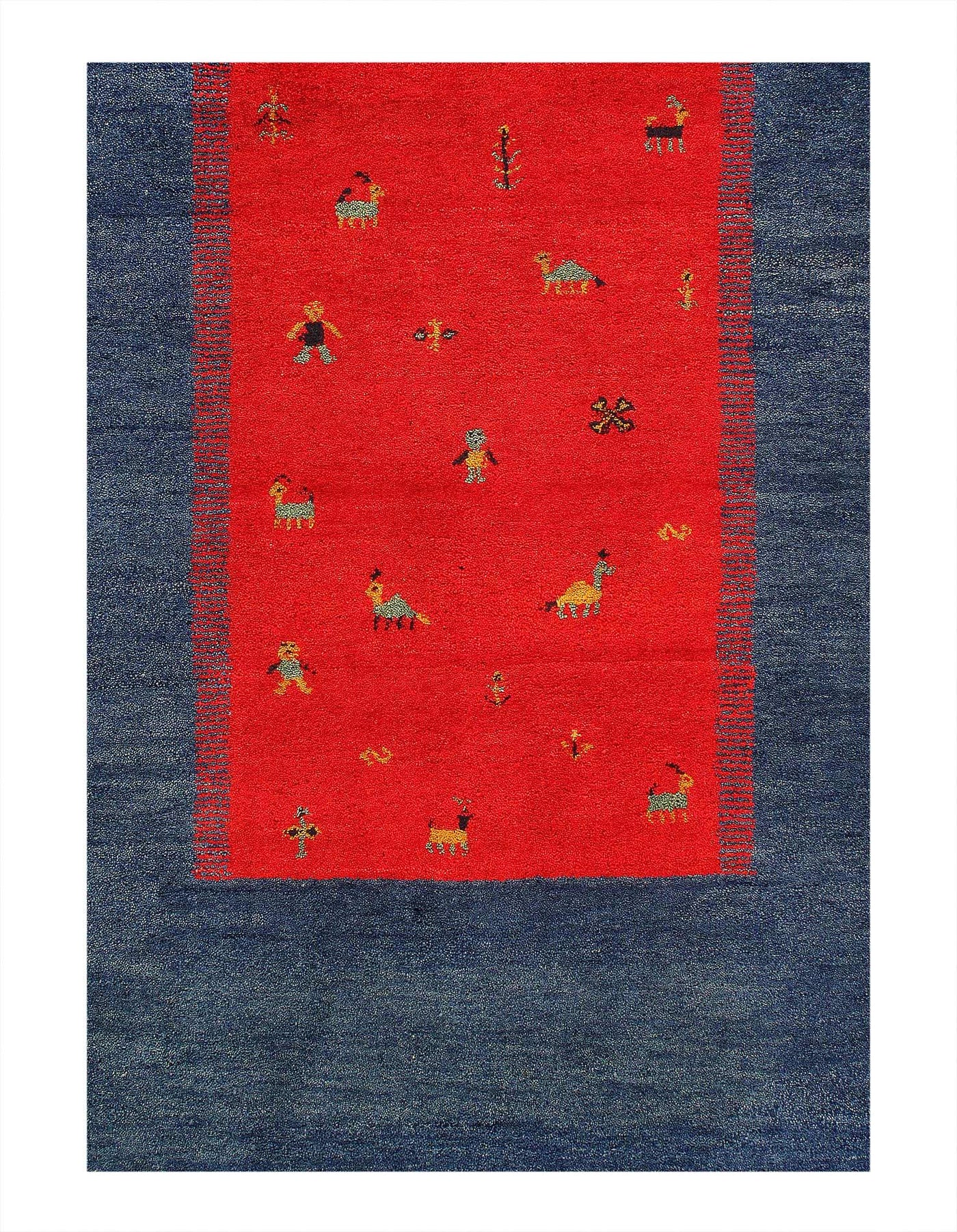 Canvello Handmade Blue Hand Knotted Gabbeh Rug - 8' X 10'