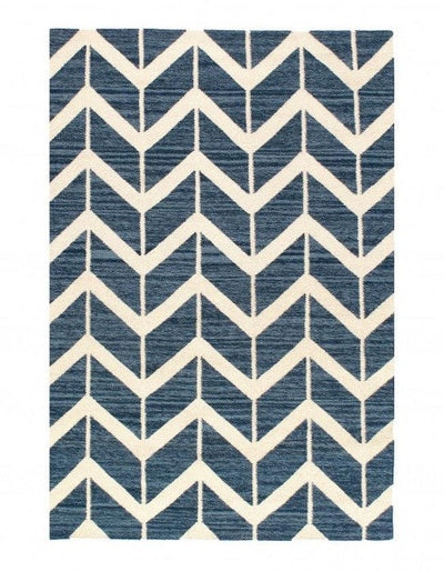 Canvello Handmade Blue Modern Hand Knotted Rug - 4' X 6' - Canvello