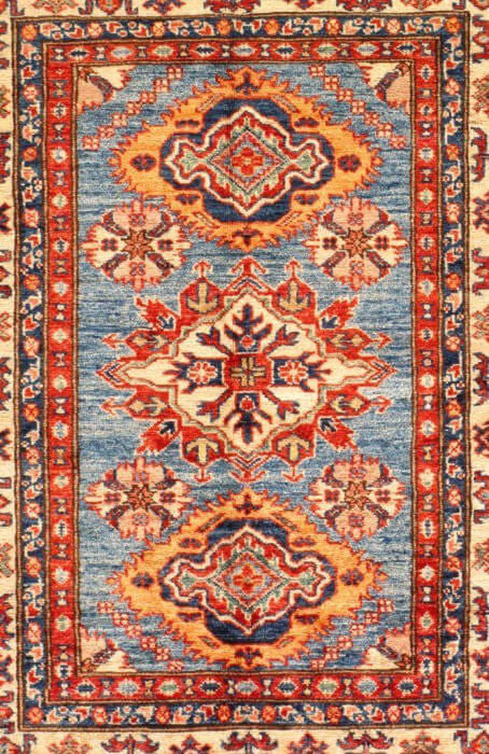 Canvello Handmade Blue Pak Super Kazak Rug - 3' X 4' - Canvello