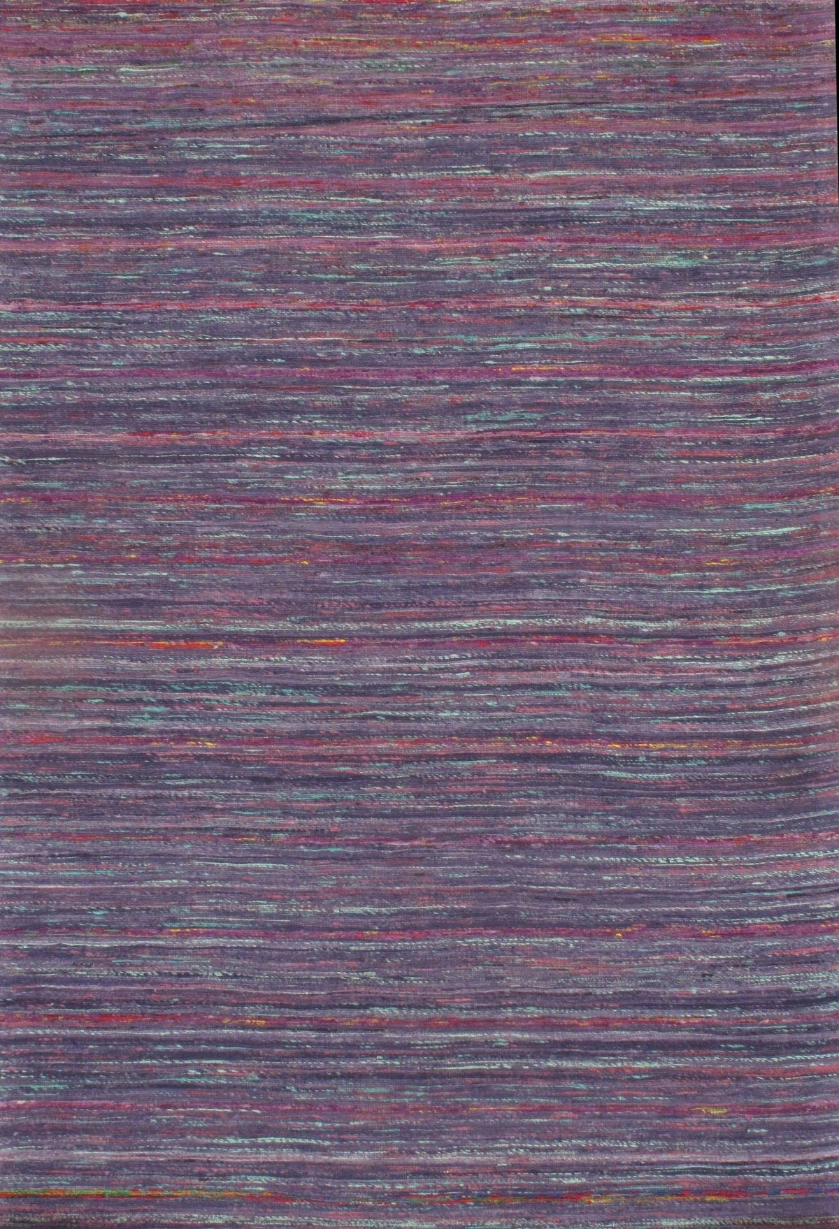 Canvello Handmade Blue Pink Sari-Silk Modern Flat Weave Rug - 10' x 14'