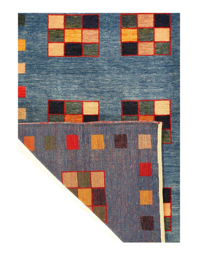 Canvello Handmade Blue Silkroad Gabbeh Rug - 3'4'' X 5' - Canvello