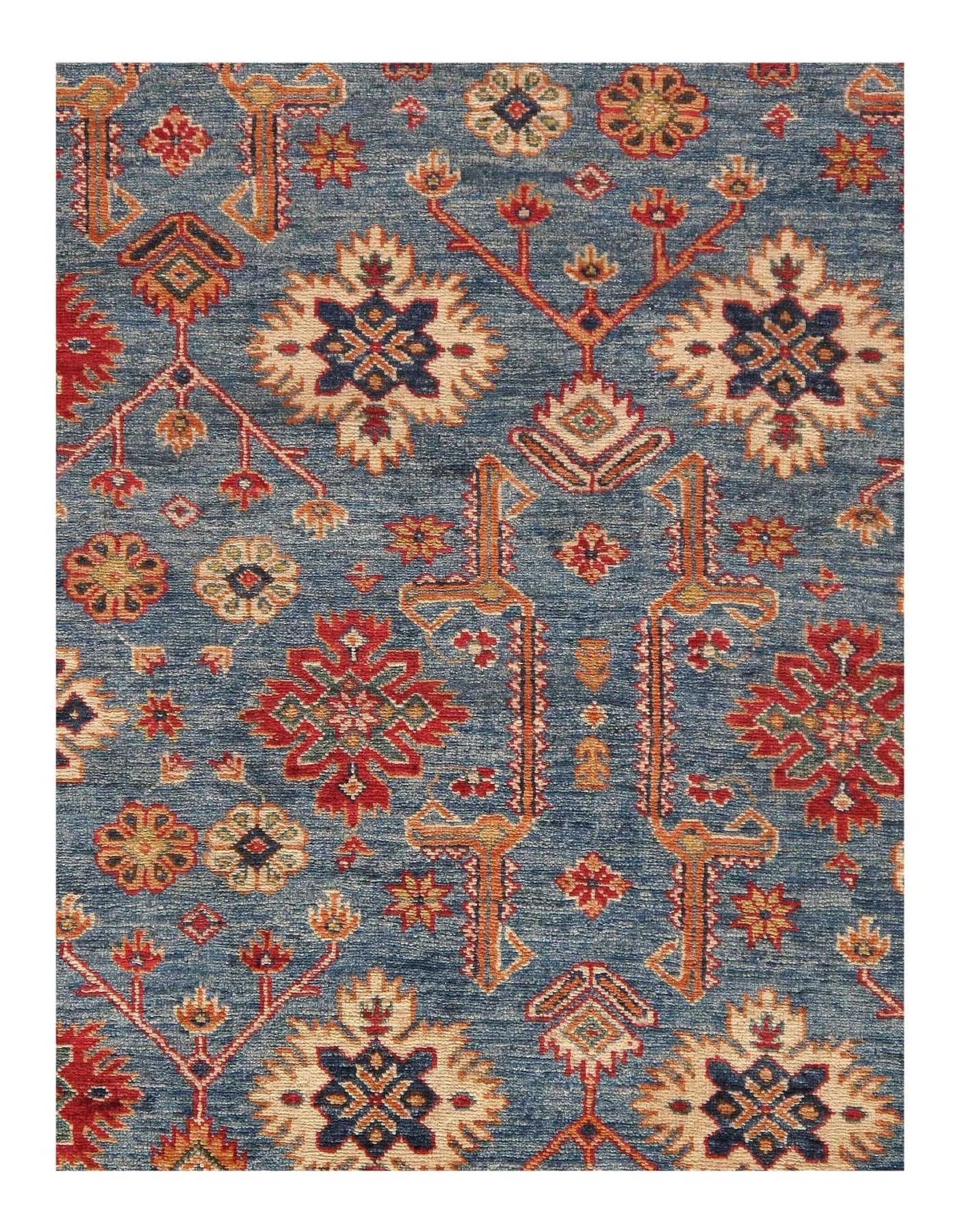 Canvello Handmade Blue Super Kazak Area Rug - 12' X 15' - Canvello