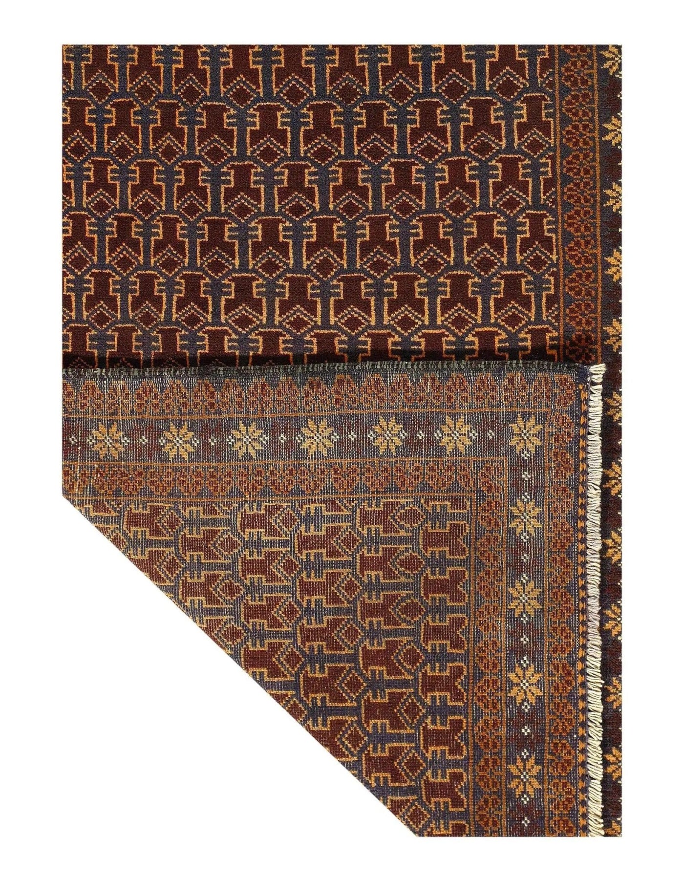 Canvello Handmade Brown Balouchi prayer Rug - 3' x 5' - Canvello